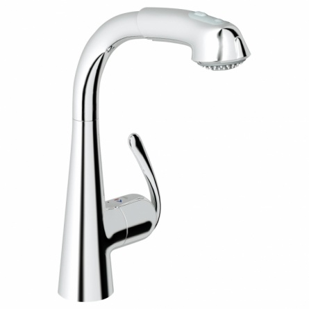 Смеситель для кухонной мойки Grohe Zedra с выдвижным изливом/лейкой фото 1