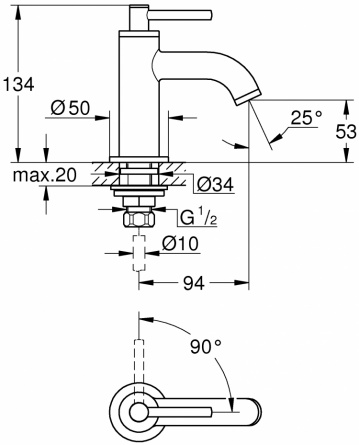 Кран Grohe Atrio New 20021AL3 для раковины фото 2
