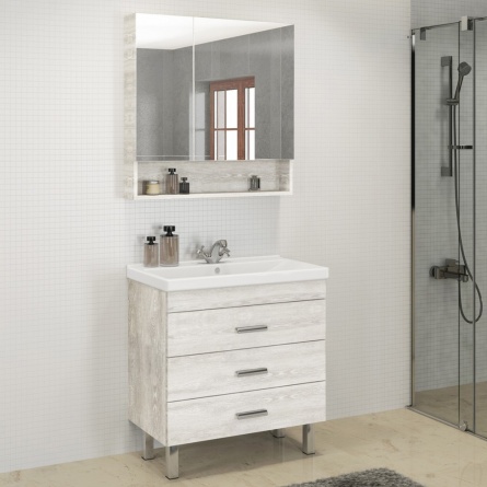 Мебель для ванной Comforty Никосия 80Н дуб белый фото 1