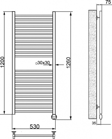 Полотенцесушитель электрический Ника Modern ЛМ-2 120/50 хром фото 5
