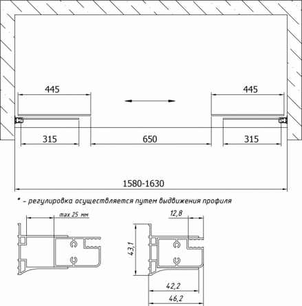 Шторка на ванну Vegas Glass Z2V 0160 05 01 профиль бронза, стекло прозрачное фото 6