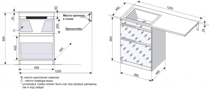 Мебель для ванной Style Line Даймонд 120 Люкс Plus напольная, белая фото 8