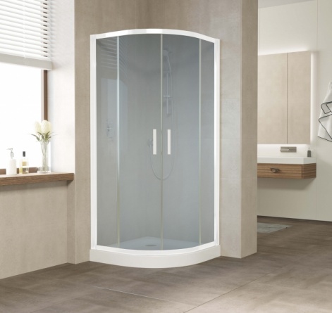 Душевой уголок Vegas Glass ZS 0090 01 10 профиль белый, стекло сатин фото 2