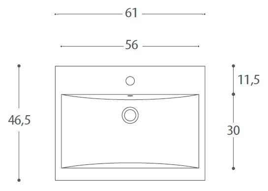 Мебельная раковина Eban Clever 61 фото 3
