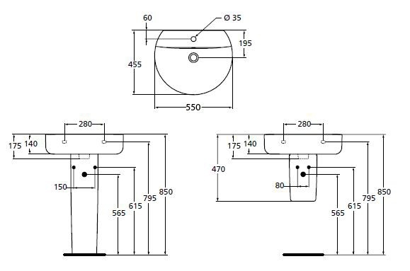 Раковина Ideal Standard Connect Sphere  (55 см) фото 10