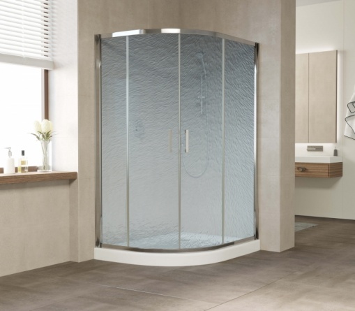 Душевой уголок Vegas Glass ZS-F 120*110 08 02 профиль глянцевый хром, стекло шиншилла фото 2