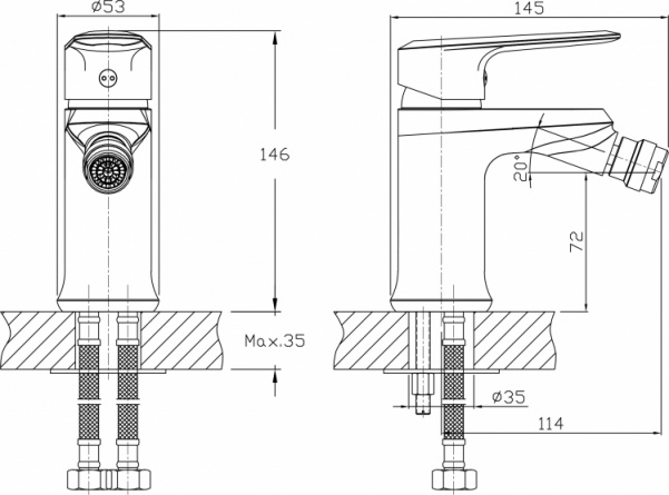 Смеситель Rush Devon DE7535-12 для биде фото 2