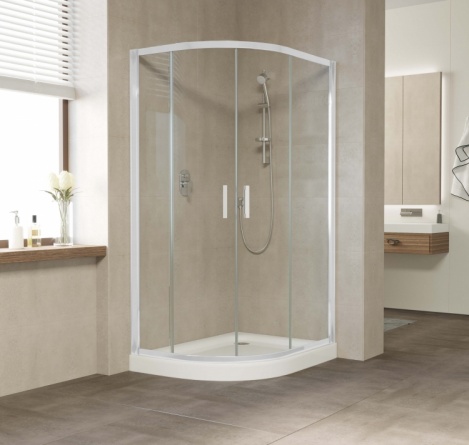 Душевой уголок Vegas Glass ZS-F 110*90 01 01 профиль белый, стекло прозрачное фото 2
