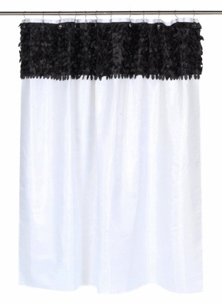 Штора для ванной Carnation Home Fashions Jasmine White/Black фото 1
