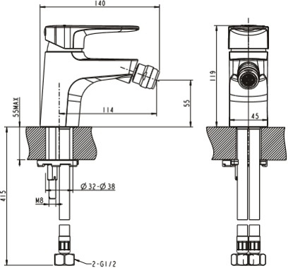 Смеситель Bravat Eler F3239218CP-1-RUS для биде фото 2