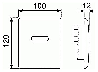 Кнопка смыва Tece Planus Urinal 6 V-Batterie  сатин, нержавеющая сталь фото 3
