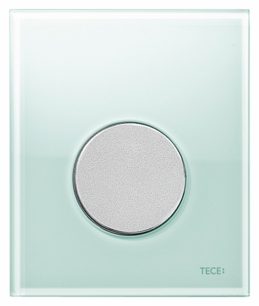 Кнопка смыва Tece Loop Urinal  зеленое стекло, кнопка хром матовый фото 1