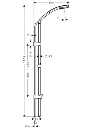 Душевой гарнитур Hansgrohe Croma 100 Multi  Unica Reno Lift фото 3