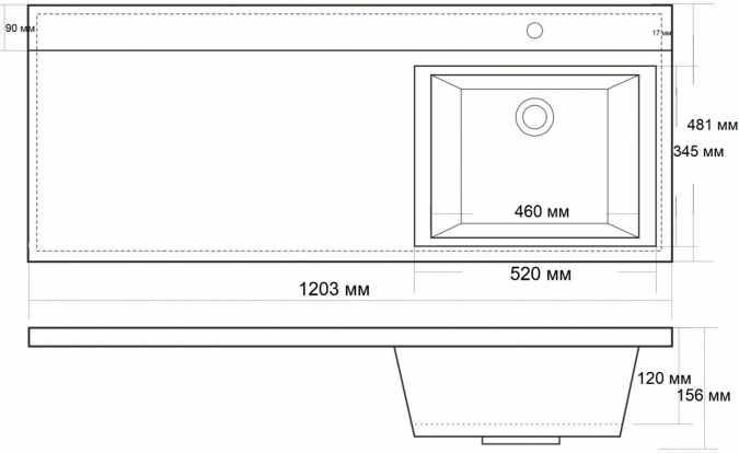 Мебельная раковина BelBagno BB1200/480-LV-MR-R фото 2