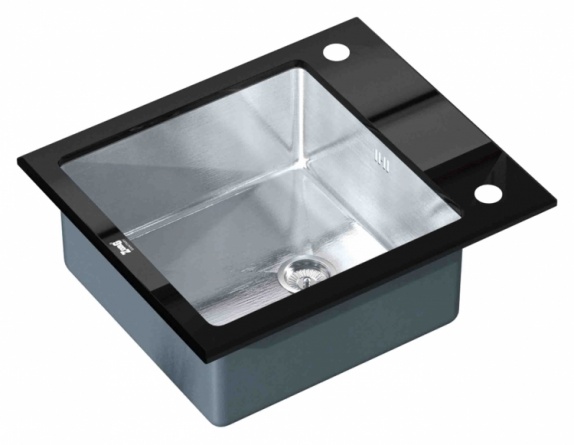 Мойка кухонная Zorg Inox Glass GL-6051-BLACK черное стекло фото 1