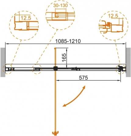 Душевая дверь в нишу Cezares Variante B 1 110/120 C Cr фото 4