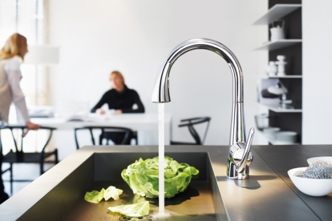 Смеситель для кухонной мойки Grohe Zedra с профессиональной лейкой фото 3