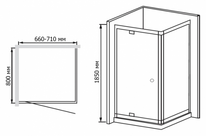 Душевой уголок RGW Passage PA-43 (660-710)x800 стекло чистое фото 3