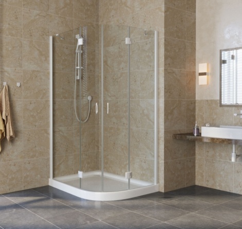 Душевой уголок Vegas Glass AFS-F Lux 120*80 01 01 L профиль белый, стекло прозрачное фото 2