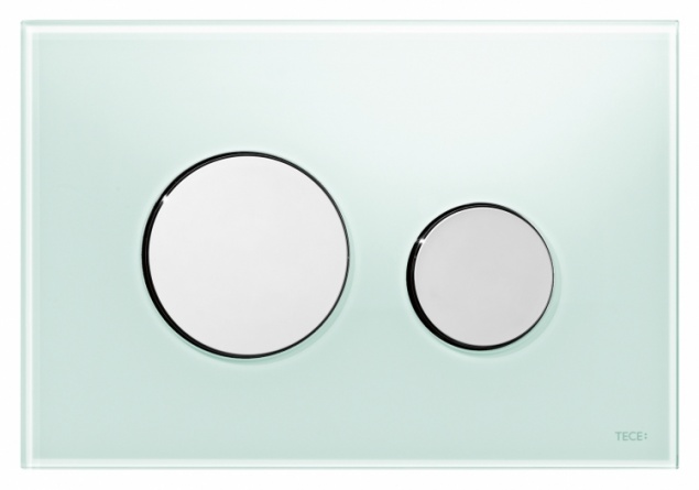 Кнопка смыва Tece Loop  зеленое стекло, кнопка хром фото 1