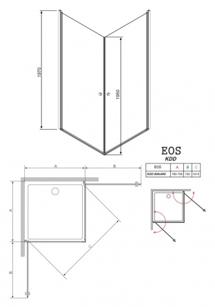 Душевой уголок Radaway EOS KDD 80 интимато фото 4