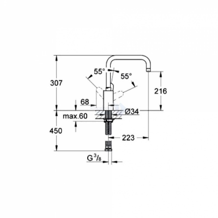 Смеситель для кухонной мойки Grohe Eurodisc Cosmopolitan с высоким изливом фото 2