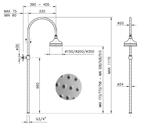 Душевая стойка Nicolazzi Classic shower 5711WS BZ 30 фото 3