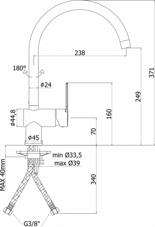 Смеситель Paffoni Ringo RIN180BO для кухонной мойки фото 2