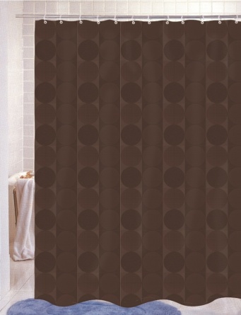 Штора для ванной Carnation Home Fashions Jacquard Chocolate Circle фото 3
