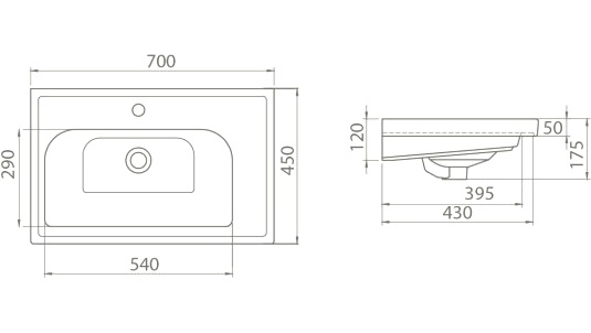 Мебельная раковина Smile CeraStyle Frame 70 фото 3