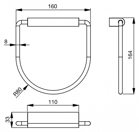 Полотенцедержатель Ideal Standard Connect кольцо фото 5