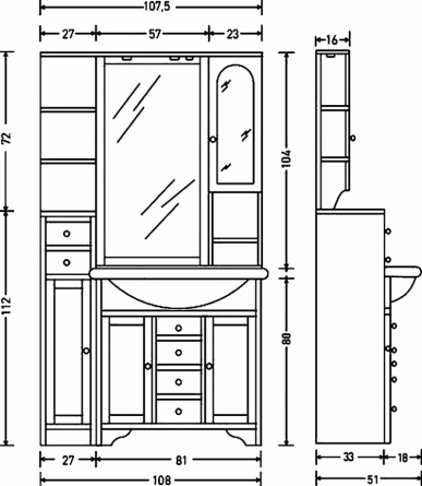 Мебель для ванной Eban Eleonora Modular 107 орех фото 3
