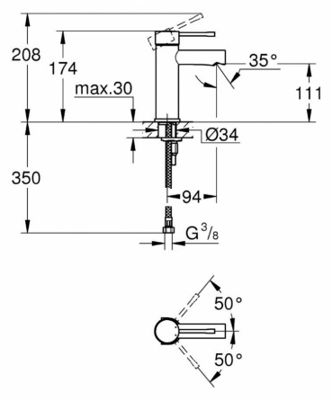 Смеситель Grohe Essence  для раковины фото 2
