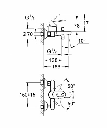 Смеситель для ванны GROHE BauLoop фото 2