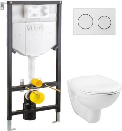Комплект VitrA Uno 9773B003-7206 подвесной унитаз + инсталляция + кнопка фото 1