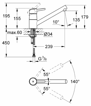 Смеситель для кухонной мойки Grohe Concetto c низким изливом фото 2
