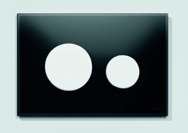 Кнопка смыва Tece Loop  черное стекло, кнопка белая фото 2