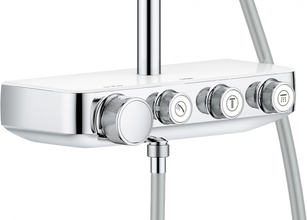 Душевая стойка Grohe Euphoria SmartControl 310 Duo Cube 26508LS0 белая луна, с термостатом фото 3