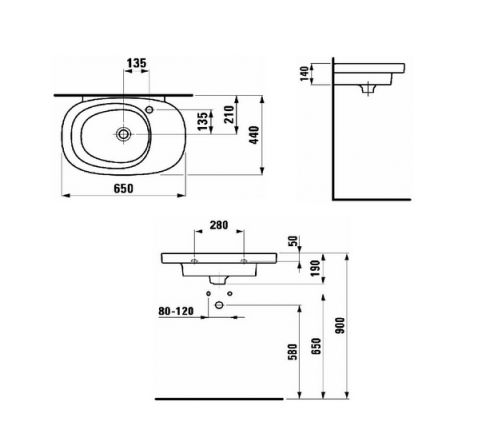 Раковина подвесная Laufen Mimo 65х44 белая фото 3