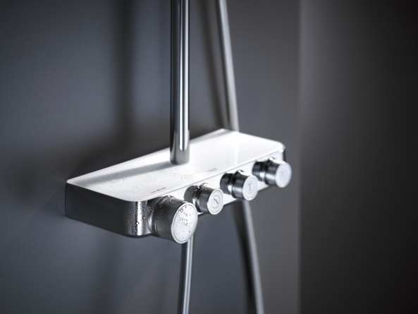 Душевая стойка Grohe Euphoria SmartControl 310 Duo 26507LS0 белая луна, с термостатом фото 2