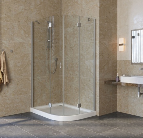 Душевой уголок Vegas Glass AFS-F Lux 110*90 07 01 L профиль матовый хром, стекло прозрачное фото 2