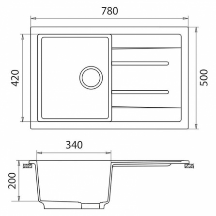 Мойка кухонная GranFest Quadro GF-Q780L серый фото 3