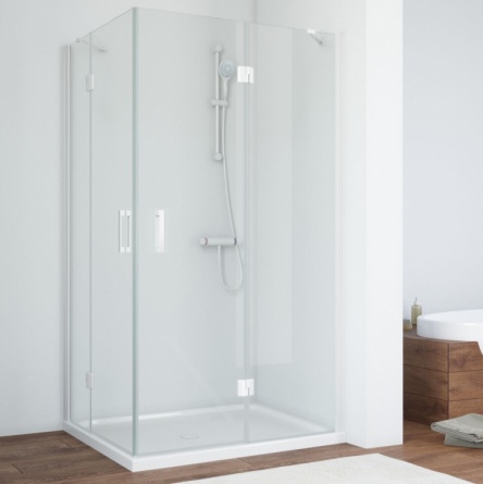 Душевой уголок Vegas Glass AFA-F 100*80 01 01 R профиль белый, стекло прозрачное фото 1