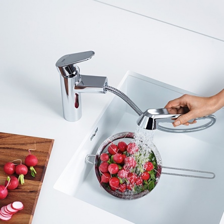 Смеситель для кухонной мойки Grohe Eurodisc Cosmopolitan с выдвижной лейкой фото 3