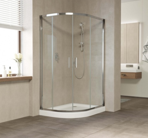 Душевой уголок Vegas Glass ZS-F 110*100 08 01 профиль глянцевый хром, стекло прозрачное фото 2