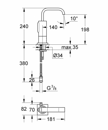 Смеситель для раковины GROHE Allure E, 6 В фото 3