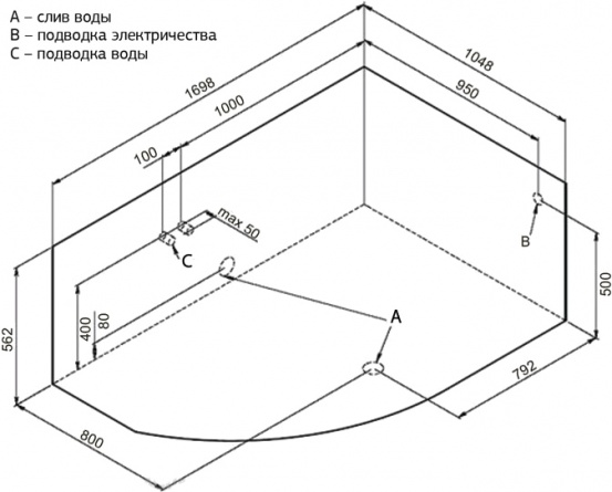 Акриловая ванна Aquanet Allento 170x105 R фото 6