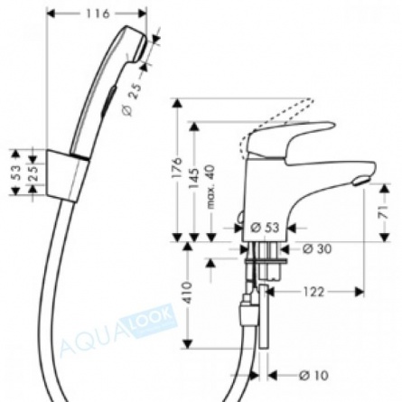 Hansgrohe Metris E для раковины с гигиеническим душем фото 2