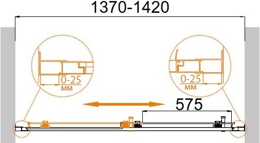 Душевая дверь в нишу Cezares Molveno BF 1 140 C Cr IV фото 3
