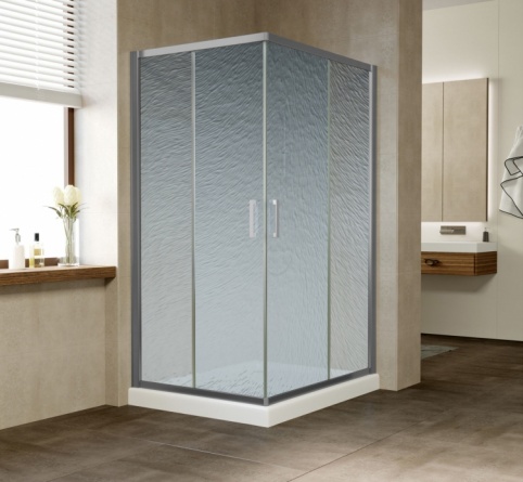 Душевой уголок Vegas Glass ZA-F 100*90 07 02 профиль матовый хром, стекло шиншилла фото 2